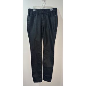 Eileen Fisher organic cotton blend black women’s waxed casual pant size 2 #24-17